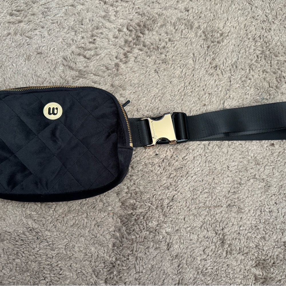 Black Quilted Waist Bag